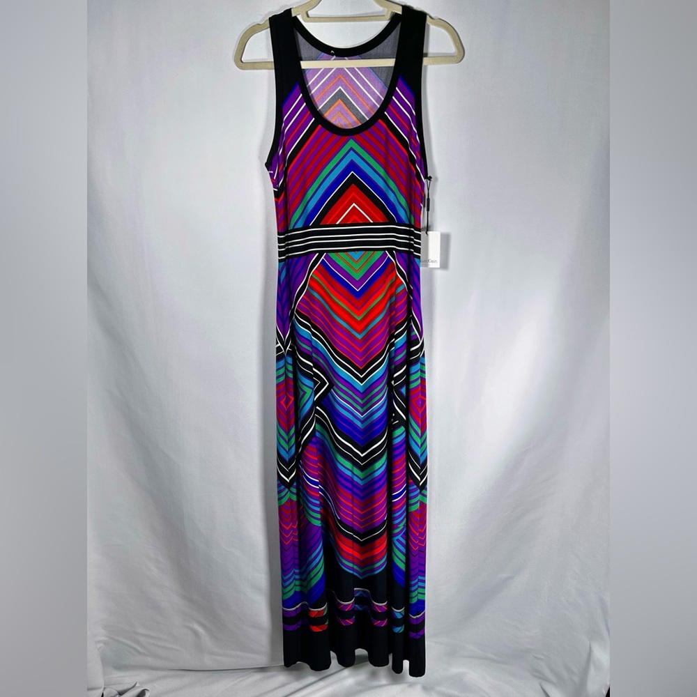 Calvin Klein Colorful Geometric Maxi Dress - NWT